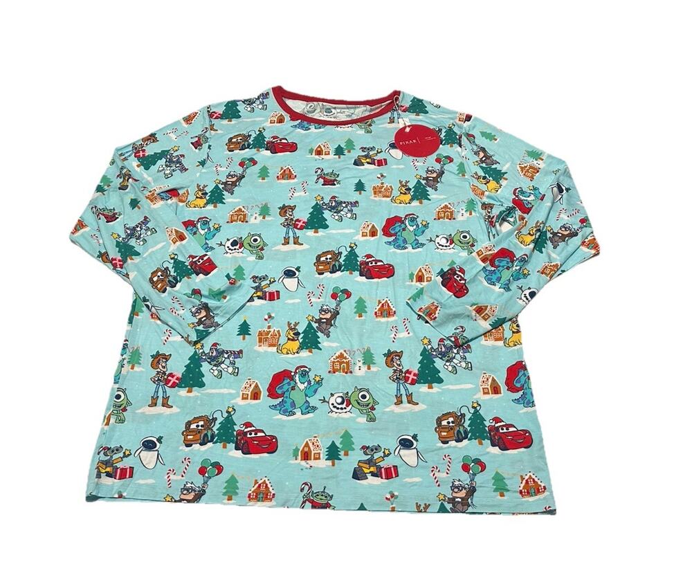 NWT Little Sleepies Men’s Disney Pixar Christmas Village Pajama Shirt Size 3XL